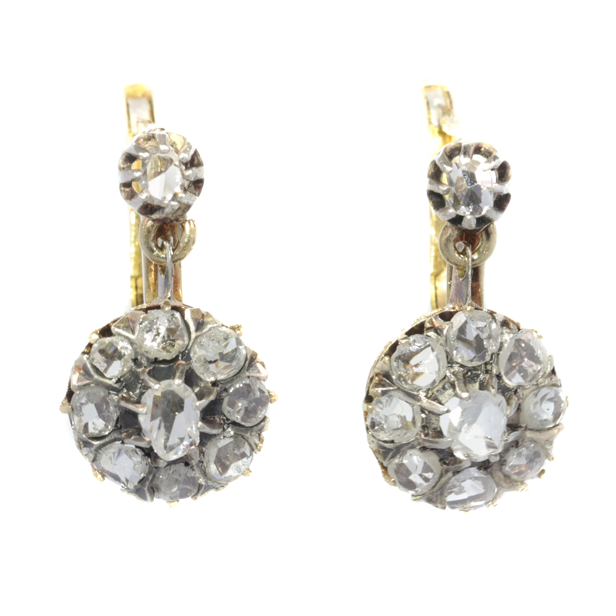 Vintage antique late Victorian rose cut diamond earrings
